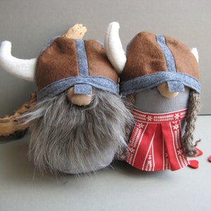 Erik and Marit The Viking Boy and Girl - Scandinavian Doll Tomte Nisser Gnome Gonk - Hygge Home - Swedish Norwegian Danish Present Gift