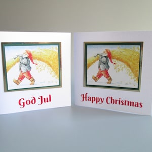 Scandinavian Gnome / Nisse / Tomte  God Jul Christmas Card
