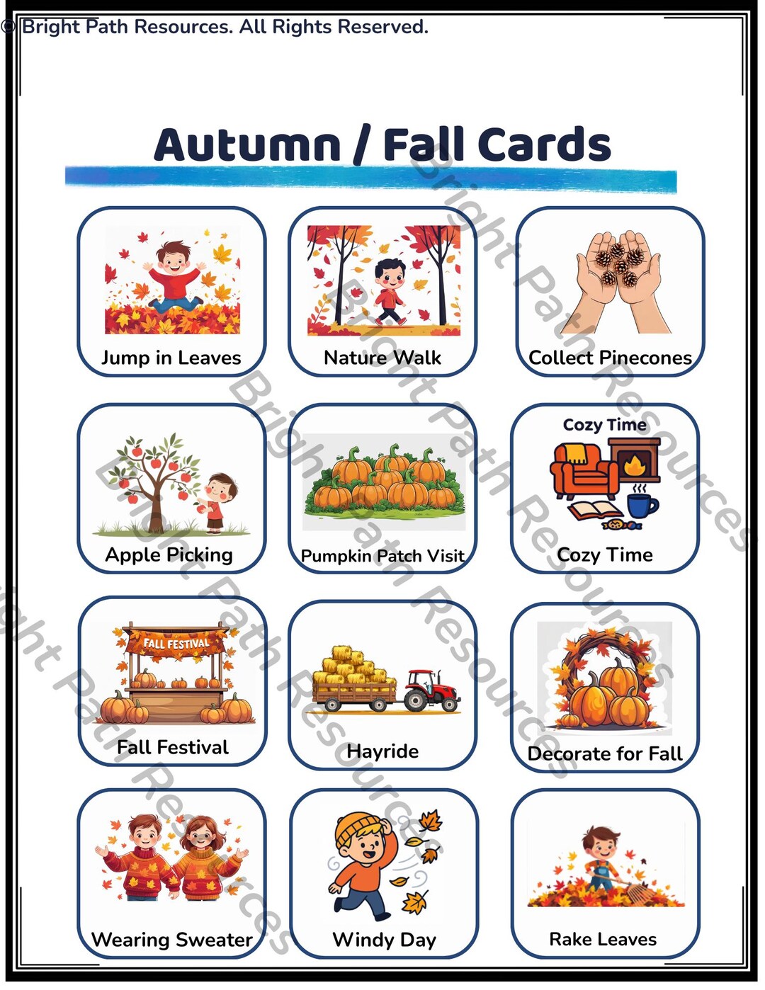 Autumn Simple Visual Schedule Cards (expansion Pack): Autism, ADHD ...