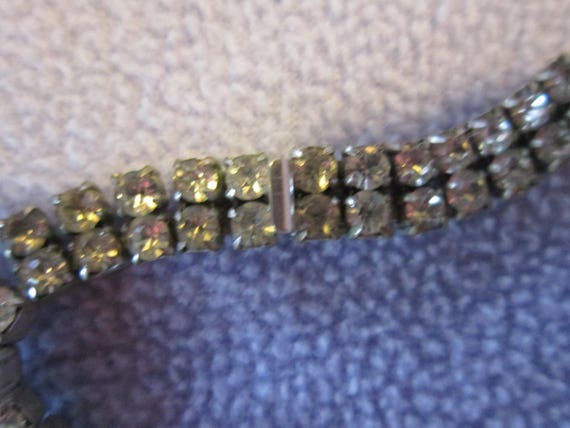 vintage rhinestone necklace double row prong set … - image 4