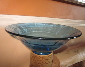 turquoise cambridge bowl, large glass bowl, blue, cambridge glass