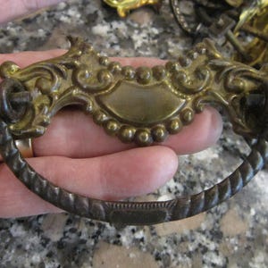 set of 8 vintage brass drawer pulls antique hardware brass & iron