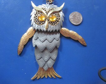 セール 5インチ フクロウペンダント ジョイントフクロウネックレス 巨大なガラスの目 素晴らしい