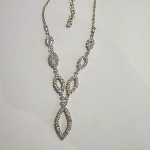 Strass Collier vintage wunderschöne funkeln 44 cm lang