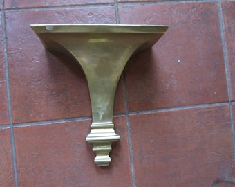 decorative crafts inc.solid brass wall shelf very very heavy 12 3/4" tall   top of shelf 11 1/4" by 5 1/2" gorgeous