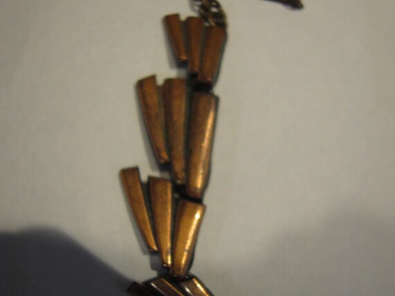 copper link necklace geometric design lovely - image 3