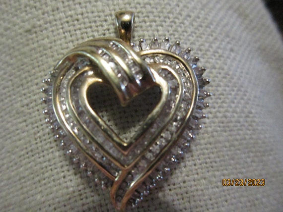 gorgeous sterling silver & rhinestone heart penda… - image 5