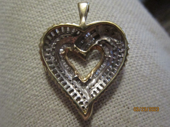 gorgeous sterling silver & rhinestone heart penda… - image 3