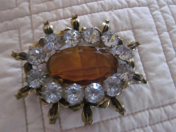 SALE..outstanding huge brooch, rhinestones , holl… - image 3