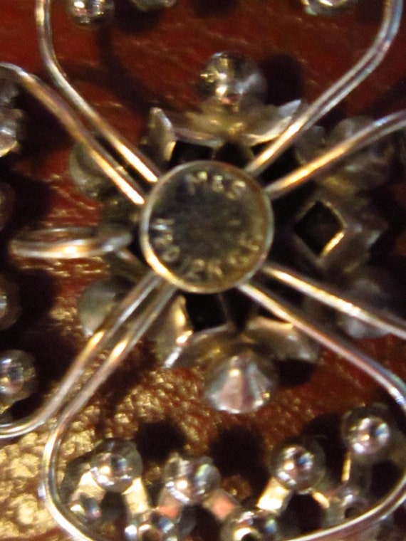 gold filled rhinestone brooch 2 1/2" by 1 1/2" vi… - image 4