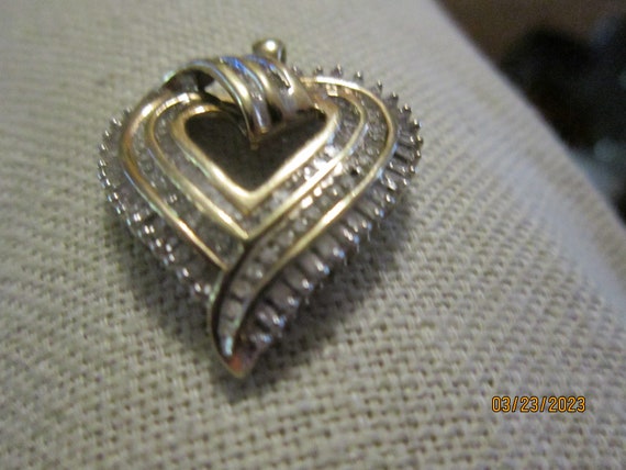 gorgeous sterling silver & rhinestone heart penda… - image 4