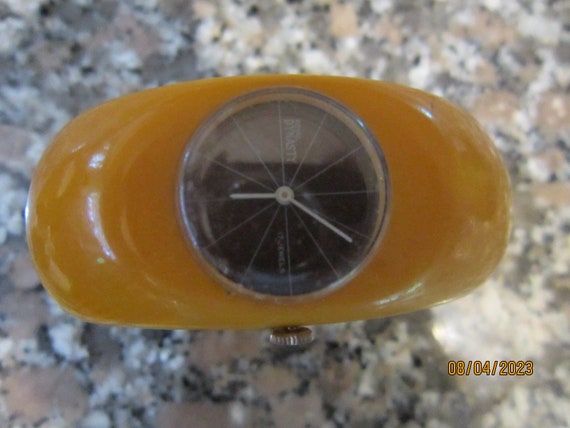 vintage royal dynasty bakelite clamper bracelet w… - image 2