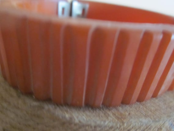 butterscotch bakelite clamper bracelet, deep colo… - image 2