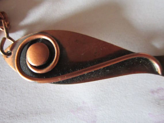 copper fish necklace mid century modern pendants - image 3