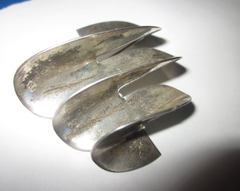 SALE  sterling pin mexico modernistic T C 103  taxco sterling most unusual brooch  large
