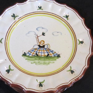 set of 6 faenza cake sandwich plates 8 1/2&quot; lovely italy pottery