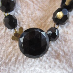 vintage black glass beads germany glass beaded necklace image 2