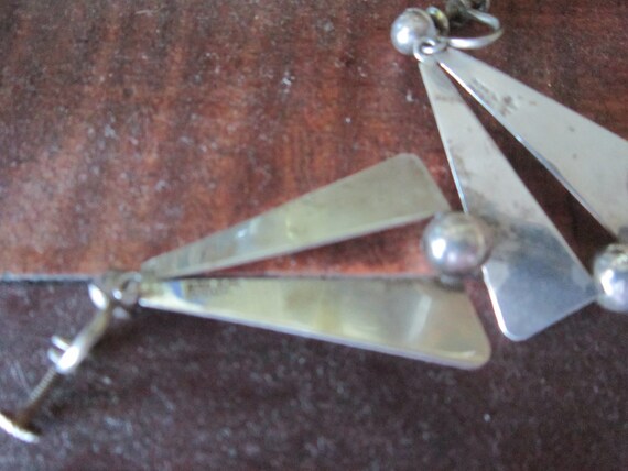 large sterling screw back earrings, mexico, 2' lo… - image 2