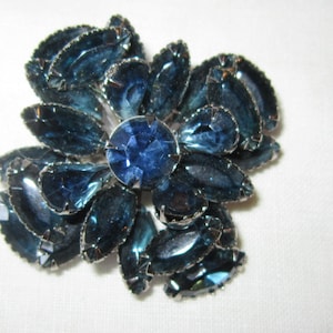 Midnight blauw Strass broche prachtige 2&quot;