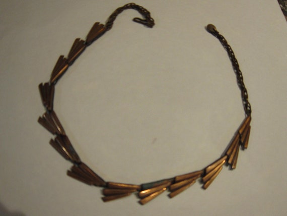 copper link necklace geometric design lovely - image 1