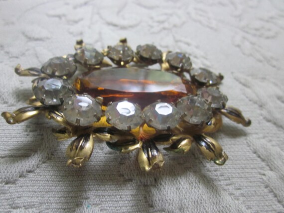 SALE..outstanding huge brooch, rhinestones , holl… - image 2