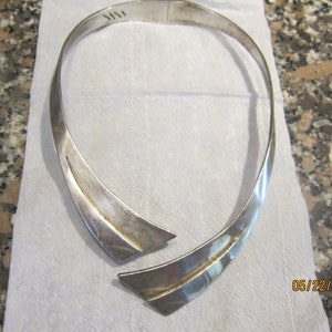 VENTA vintage alicia collar de plata de ley firmado 3.5 onzas