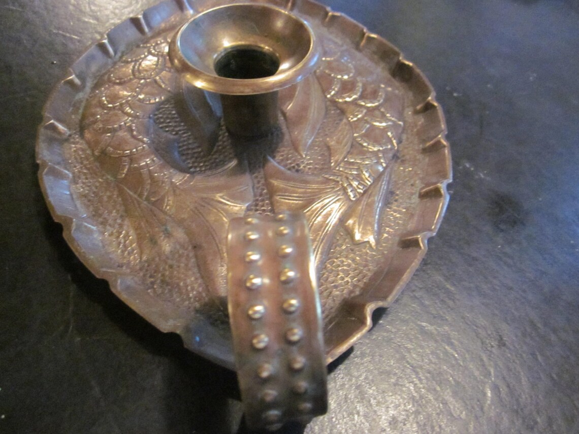 Heavy brass fish candle holder and unusual vintage Etsy