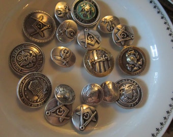 lot of 18 conchas army navy air force marines buffalo nickels masons and more