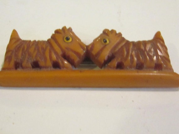 butterscotch bakelite scotty dog pin brooch vinta… - image 2