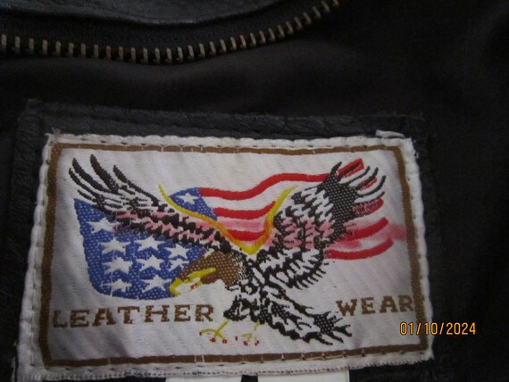 Vintage biker jacket leather fringed  sz 14 mint … - image 7
