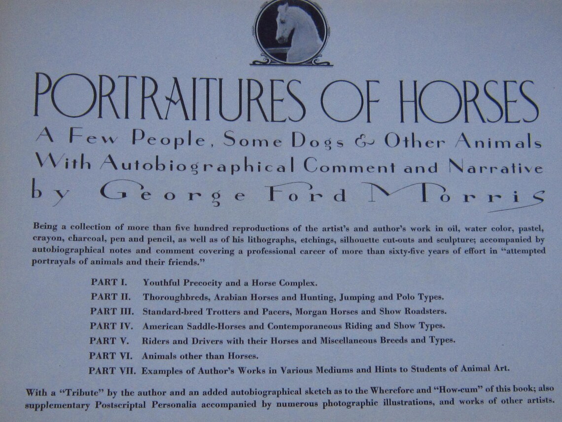 Ford Morris hardcover book Portraitures of horses Etsy