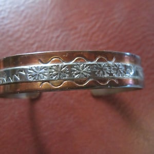 navajo ernest tafoya sterling copper bracelet lovely indian jewelry authentic signed bracelet