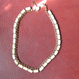 rhinestone choker necklace with pearly white stones 13&quot;