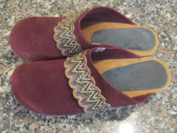 vintage danish clogs by sanita sz 38 wood sole clo