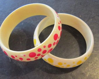 two polka dot braclets vintage bangle bracelets adorable