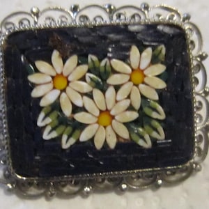 beautiful mosaic pin daisies made italy vintage mosaic pin
