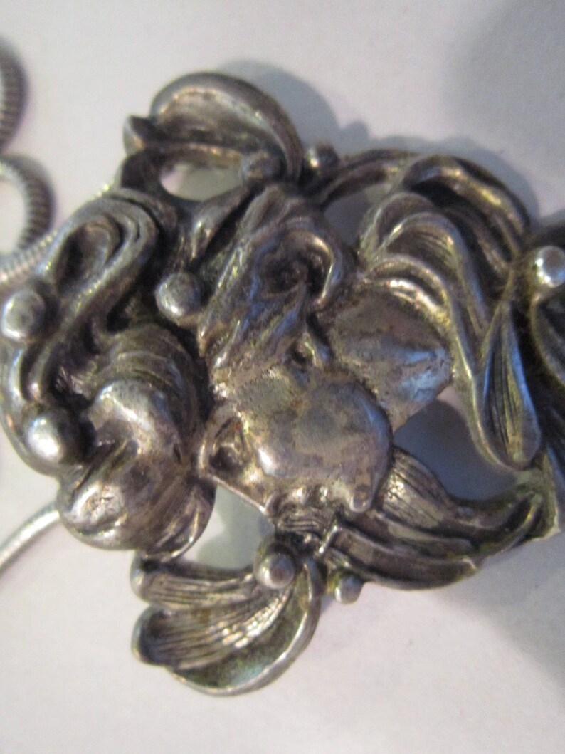 art nouveau alva museum replica necklace girls head gorgeous and large statement piece image 3