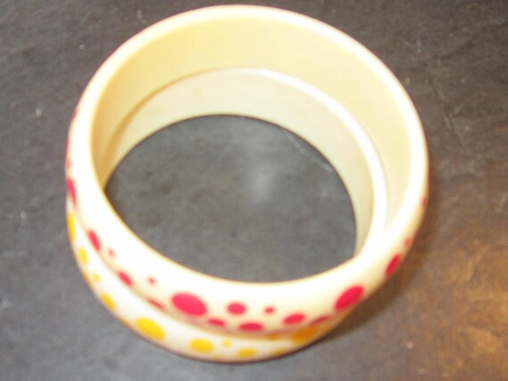 two polka dot braclets vintage bangle bracelets a… - image 3