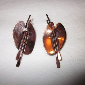vtg copper renoir earrings palette signed
