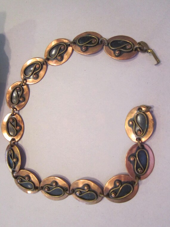 reduced  Rare CHENET copper brass necklace modern… - image 4