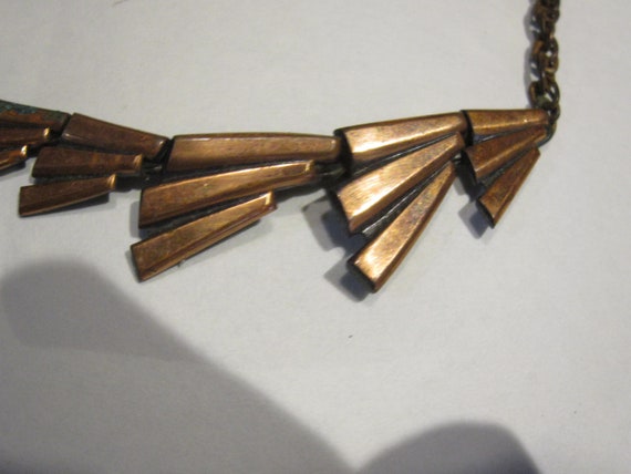 copper link necklace geometric design lovely - image 2