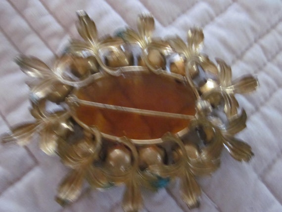 SALE..outstanding huge brooch, rhinestones , holl… - image 4