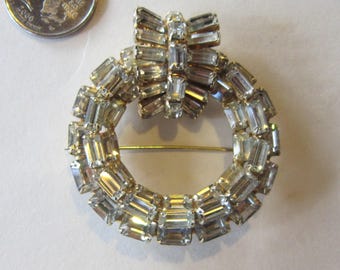 amazing baguette cut rhinestone brooch large and gorgeous