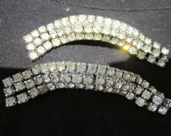 vintage musi rhinestone shoe clips large stunning
