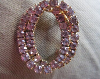 double row rhinestone pin pale lavender lovely great sparkle 1 1/8"
