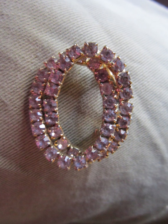 double row rhinestone pin pale lavender lovely gre