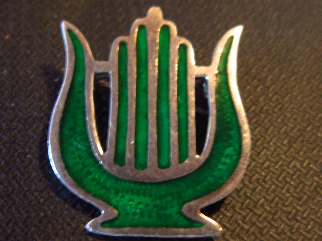 Enamel on Sterling Pin Taxco Mexico Initials JS on Back 1