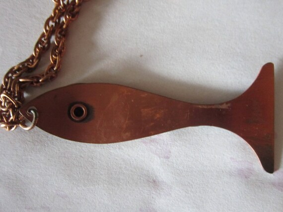 copper fish necklace mid century modern pendants - image 4