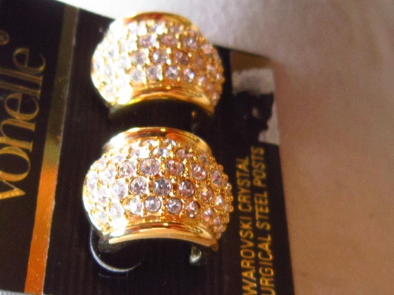 swarovski crystal pierced earrings never used gor… - image 2