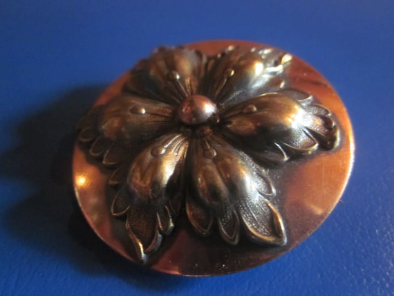 mid century modern copper brooch ..pin